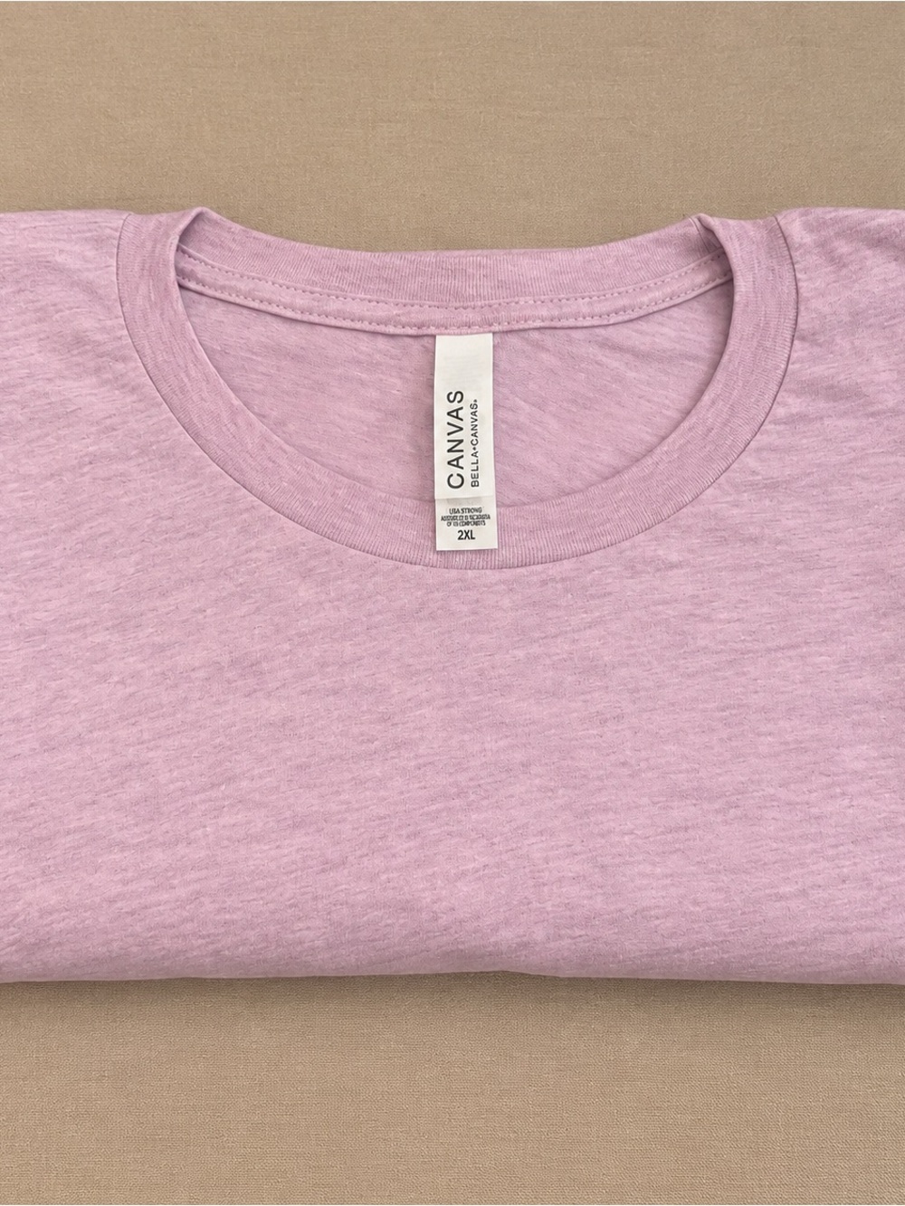 Bella+Canvas Lilac Lavendar New Heather Crewneck T-Shirt Size 2XL